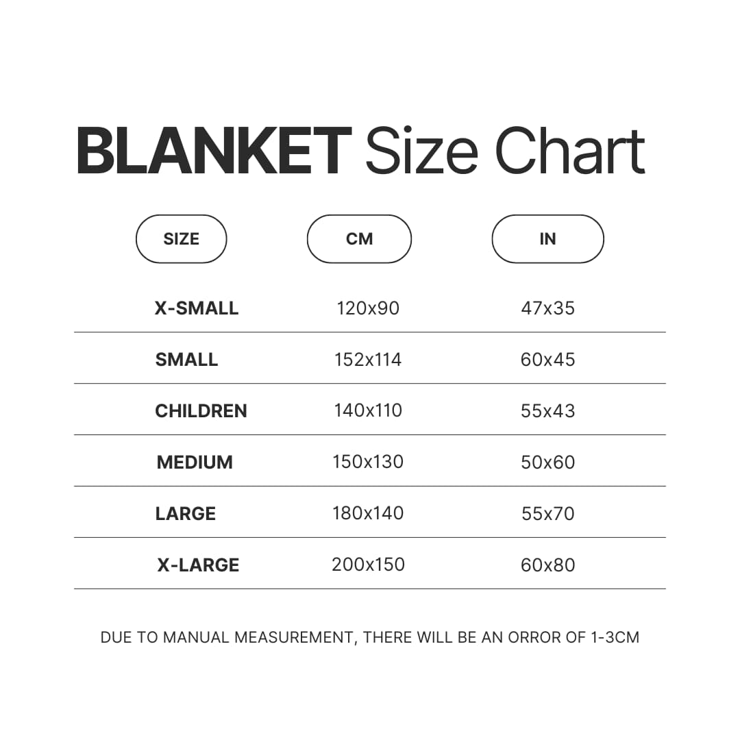 Blanket Size Chart - Pac Man Shop
