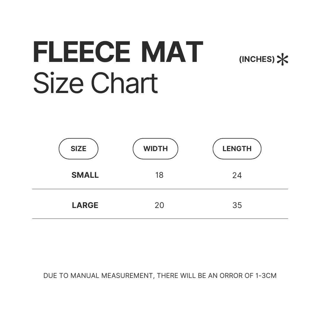 Fleece Mat Size Chart - Pac Man Shop