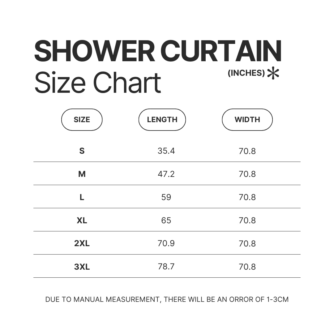 Shower Curtain Size Chart - Pac Man Shop