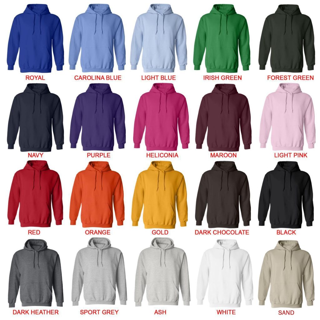 hoodie color chart - Pac Man Shop