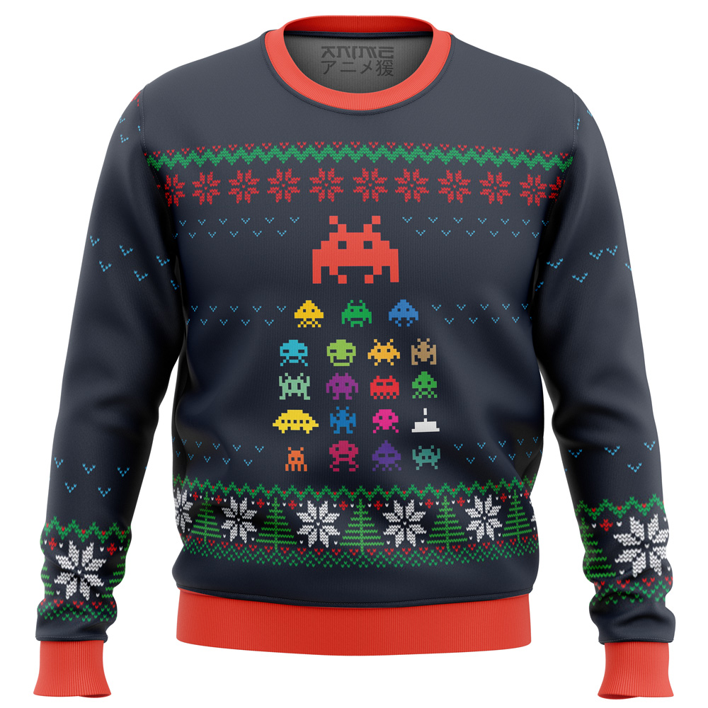 Space Invaders Ugly Christmas Sweater - Pac Man Shop