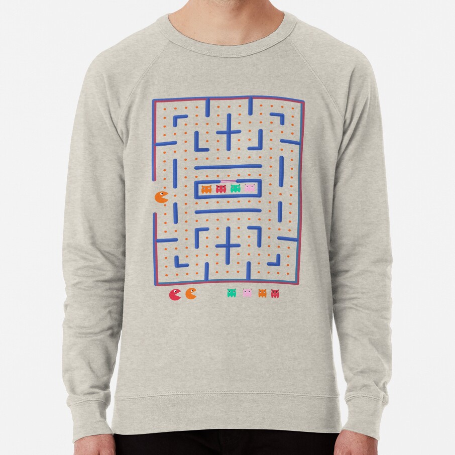 ssrcolightweight sweatshirtmensoatmeal heatherfrontsquare productx1000 bgf8f8f8 12 - Pac Man Shop