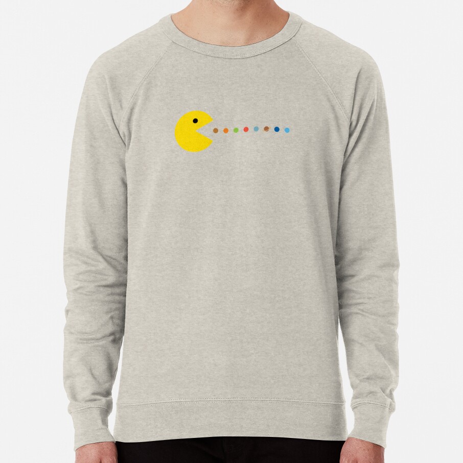 ssrcolightweight sweatshirtmensoatmeal heatherfrontsquare productx1000 bgf8f8f8 22 - Pac Man Shop