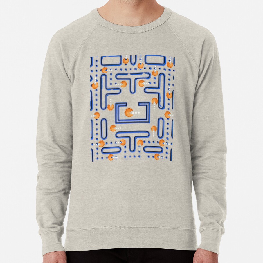 ssrcolightweight sweatshirtmensoatmeal heatherfrontsquare productx1000 bgf8f8f8 24 - Pac Man Shop