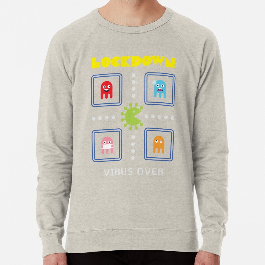 ssrcolightweight sweatshirtmensoatmeal heatherfrontsquare productx1000 bgf8f8f8 37 - Pac Man Shop